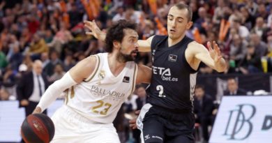 sergio llull frente a jonathan rouselle real madrid bilbao basket copa acb 2020