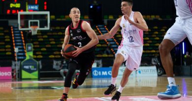 Rouselle y Carlos Alocén en Bilbao Basket Real Madrid ACB