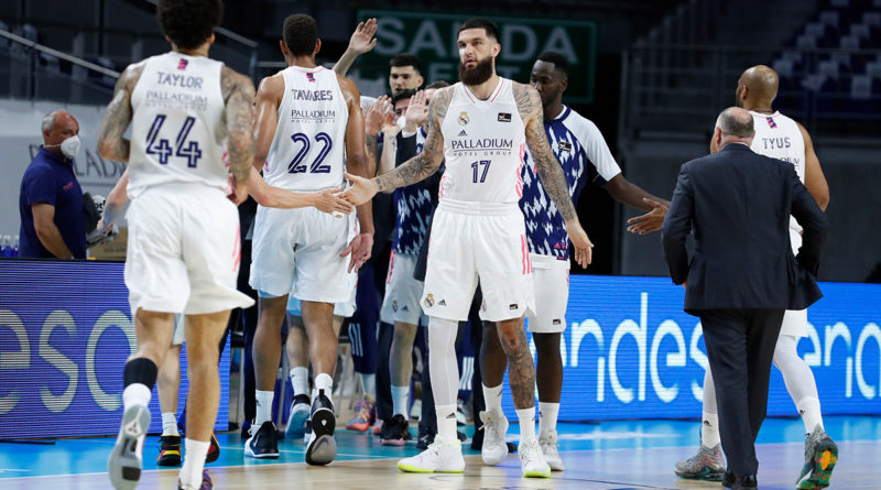 primer partido de la eliminatoria de cuartos de final de liga endesa 2020-21 real madrid gran canaria 24senblanco